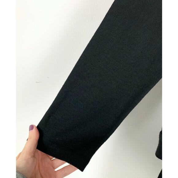 ELIE TAHARI Tie Waist Layered Look Sweater Dress Tiered Viscose Wool Black 8 - Picture 7 of 10